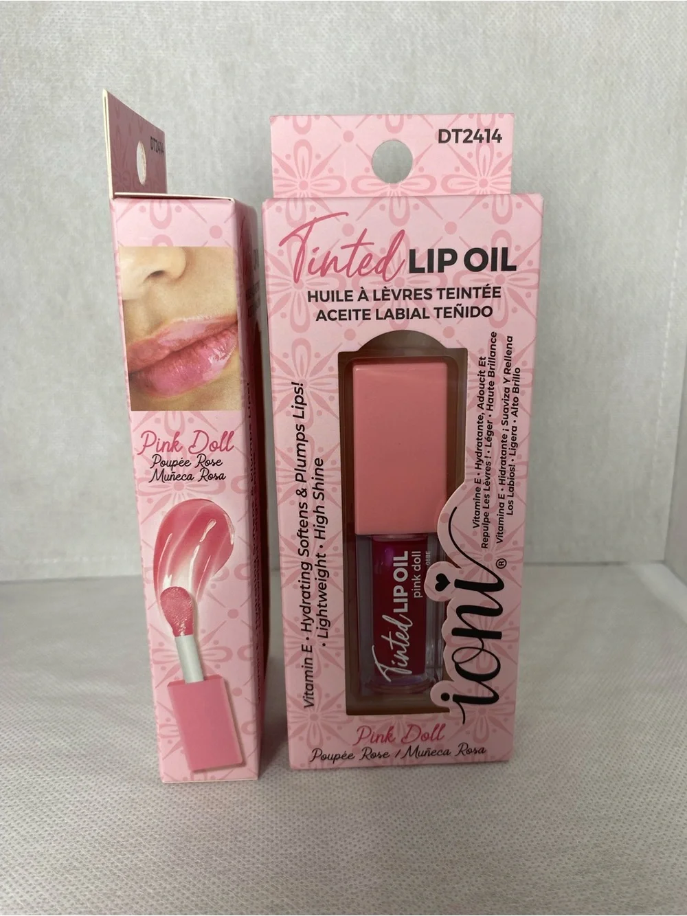 ICON Tinted Lip Oil Trio Pink Doll Plumberry Sweet Honey Hydrating Gloss